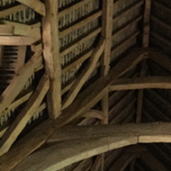 wooden roof from the inside