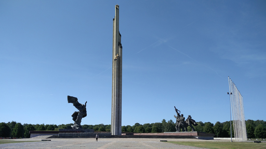 tall monument in Latvia