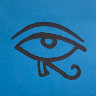 the eye of horus drawn on a postit note