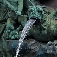 fountains gushing water