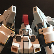A RG Gundam model kit of the Tallgeese from Gundam Wing