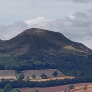 The view over to the Eildon Hills from Scott's View in Roxburghshire on a beautiful sunny morning.