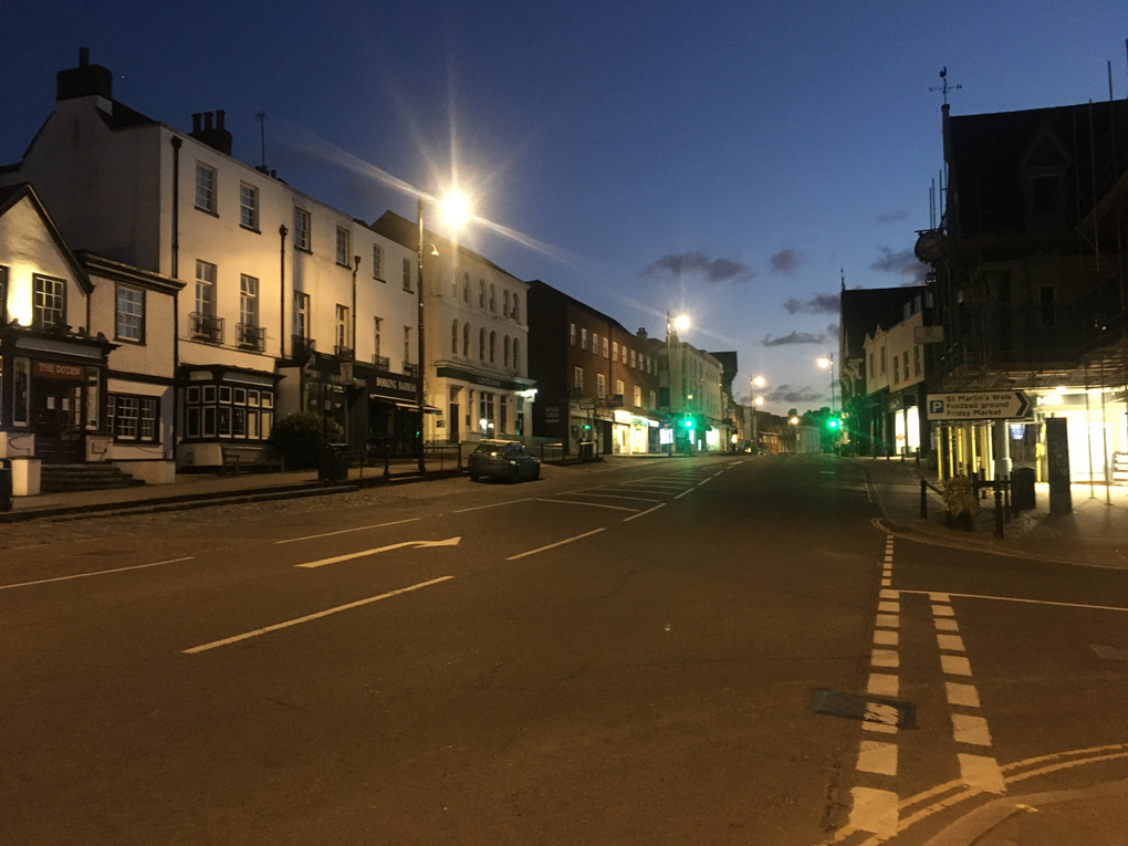 High Street in dorking at 8pm not a car or person in sight
