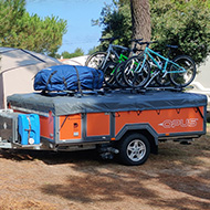 Folding up an Opus Air trailer tent