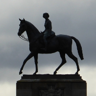statue of the Queen on a horse