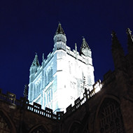 bath abbey at night