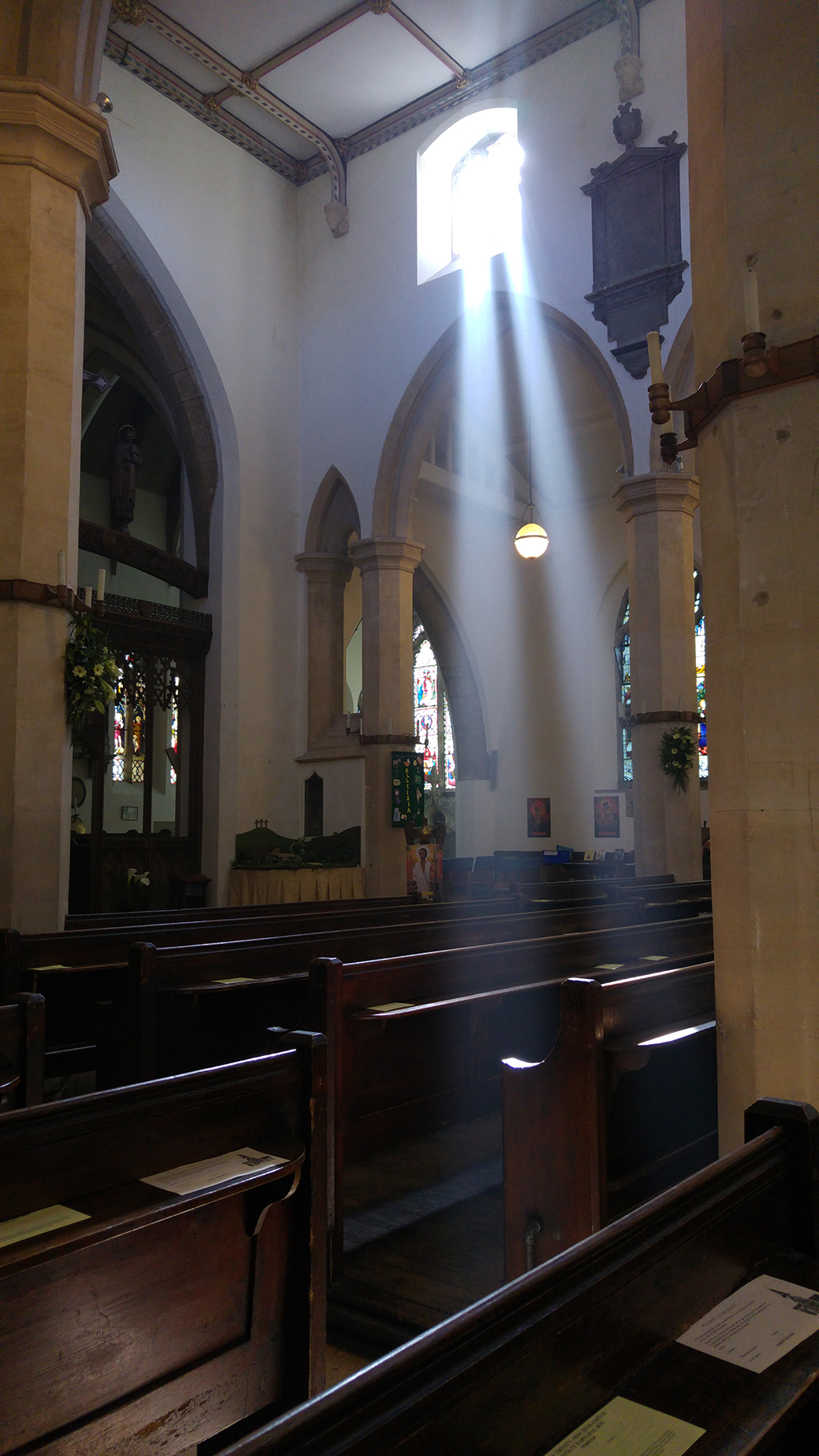 light through church window