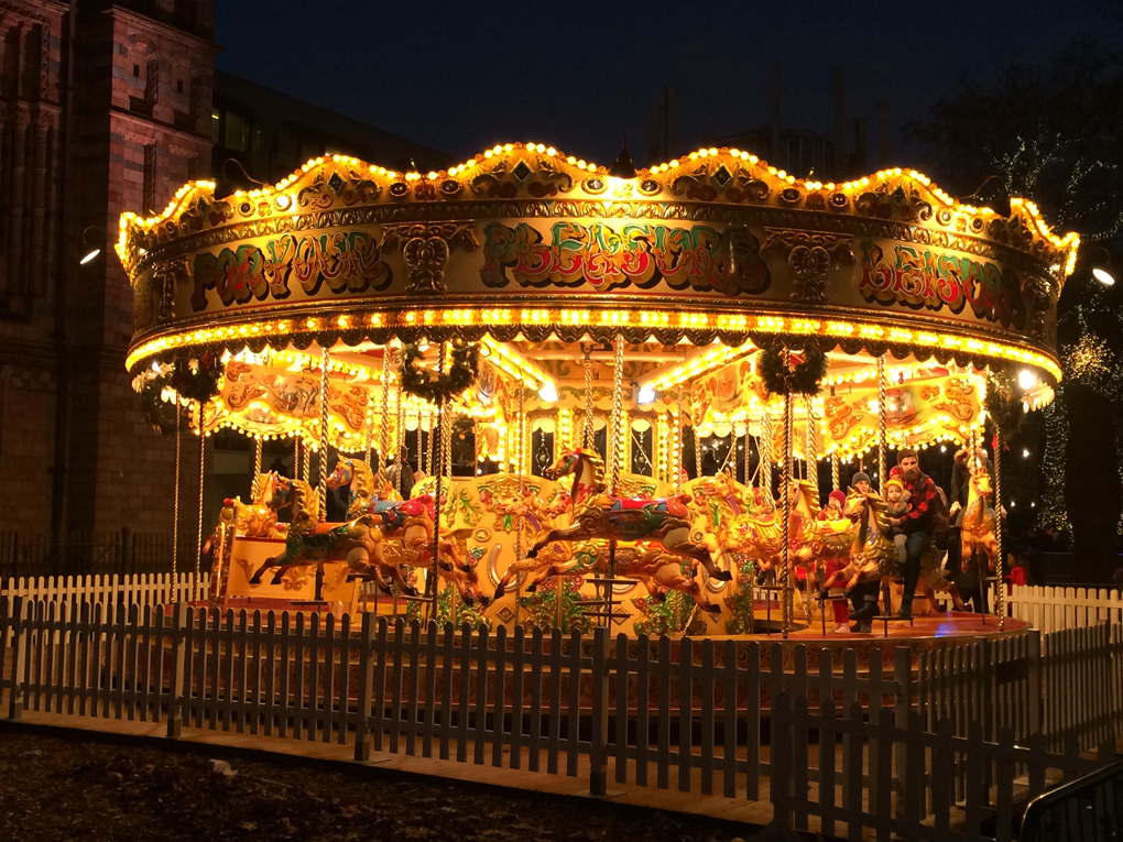 carousel covered in lights