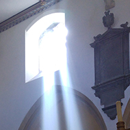 light through church window