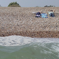 view of a beach from the english channel