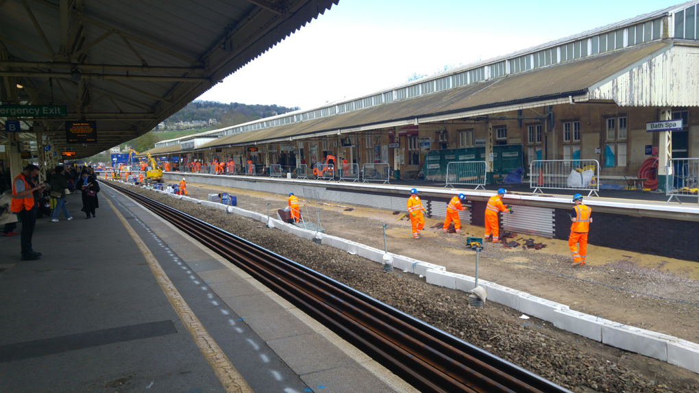 construction at Bath train station