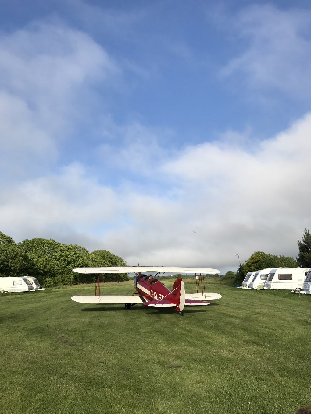 aeroplane on a campsite