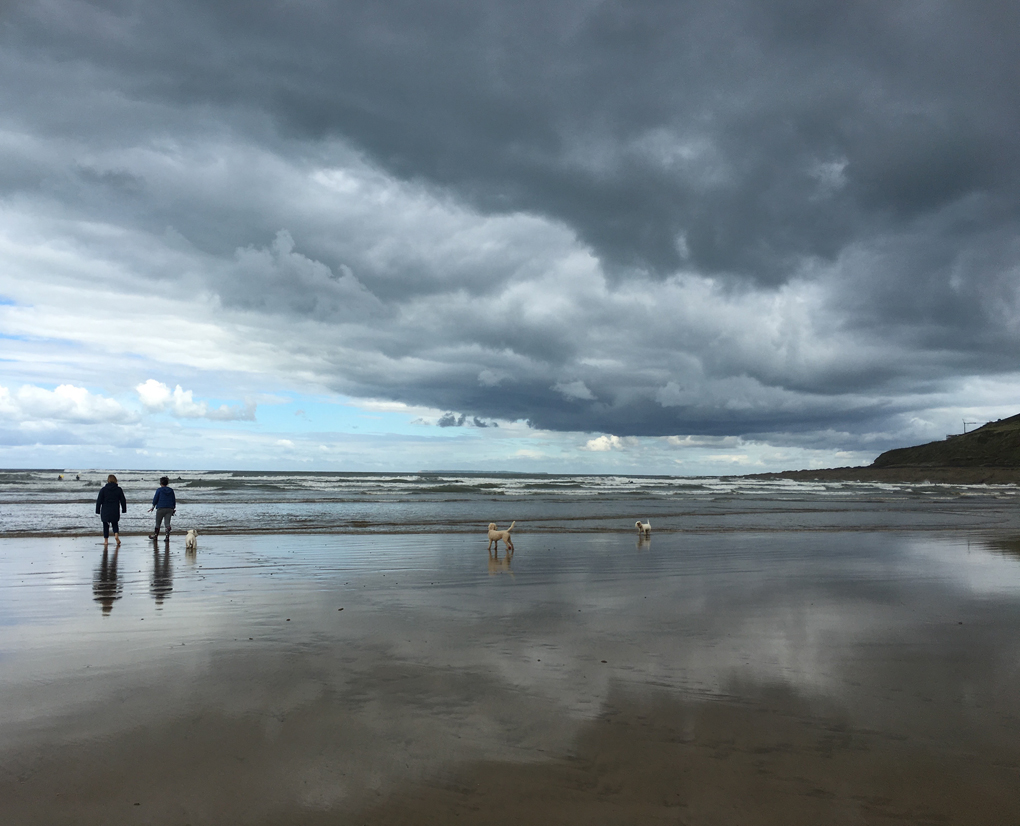 dramatic sky at the beach