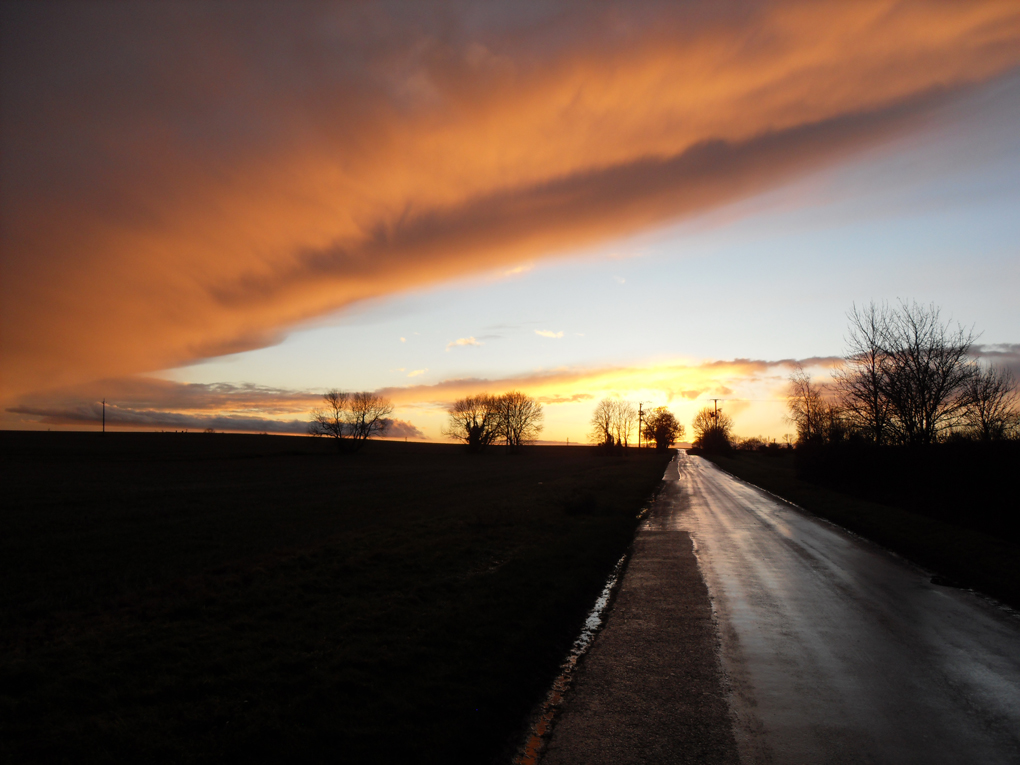 red sky at sunset