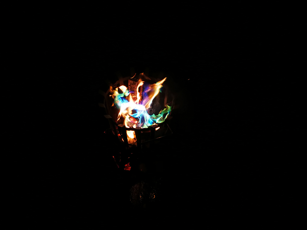 multicoloured fire