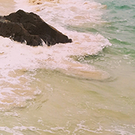 sea breaking over rocks