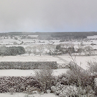 snowy English countryside