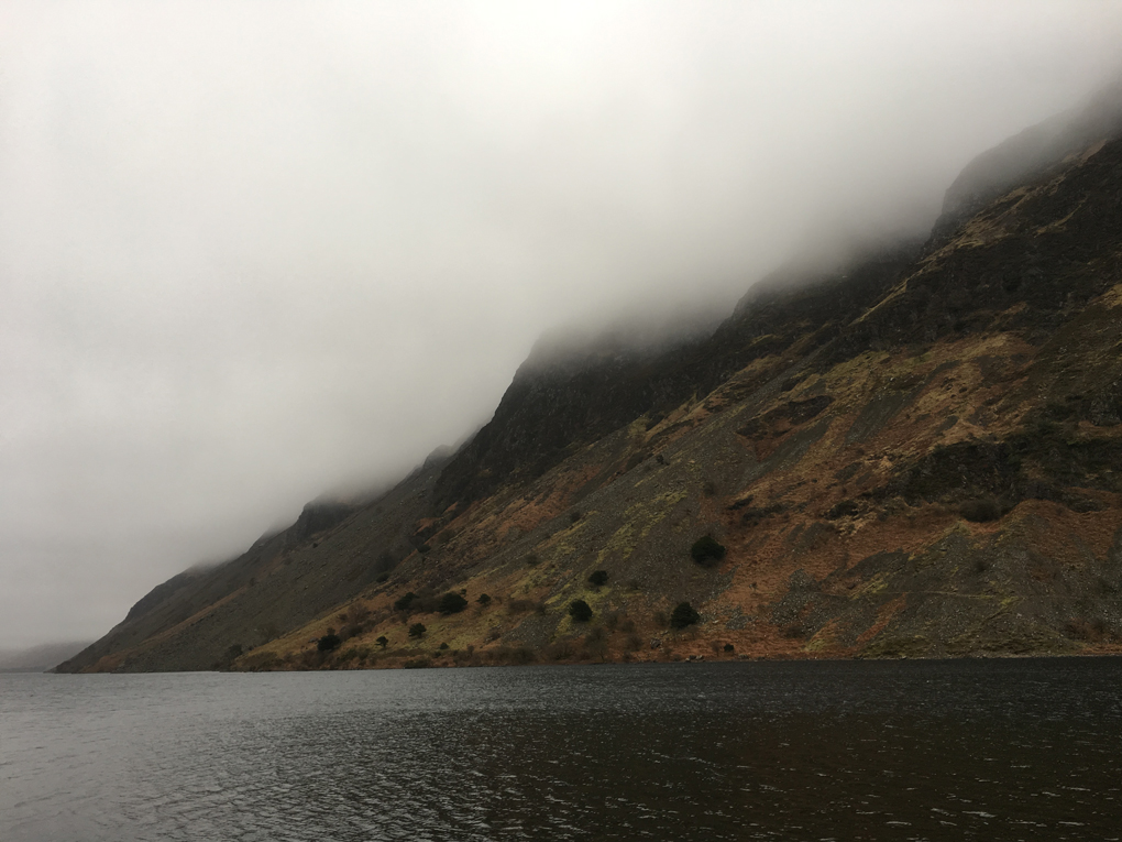 foggy hillside