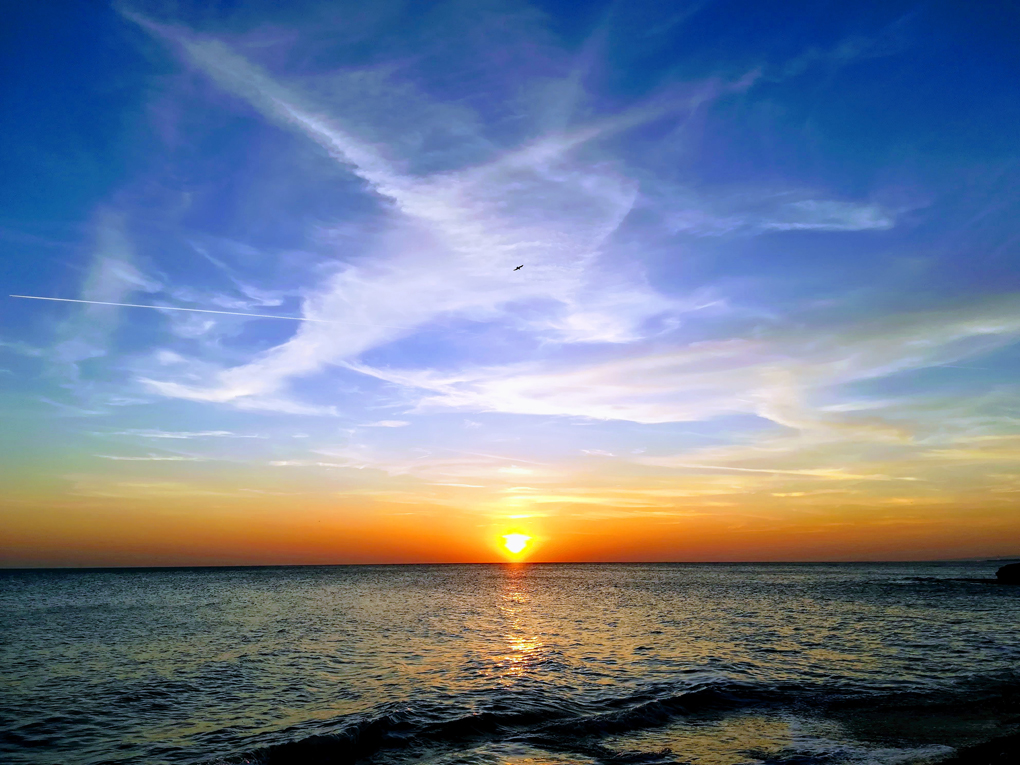 A photo of a sunset over the sea