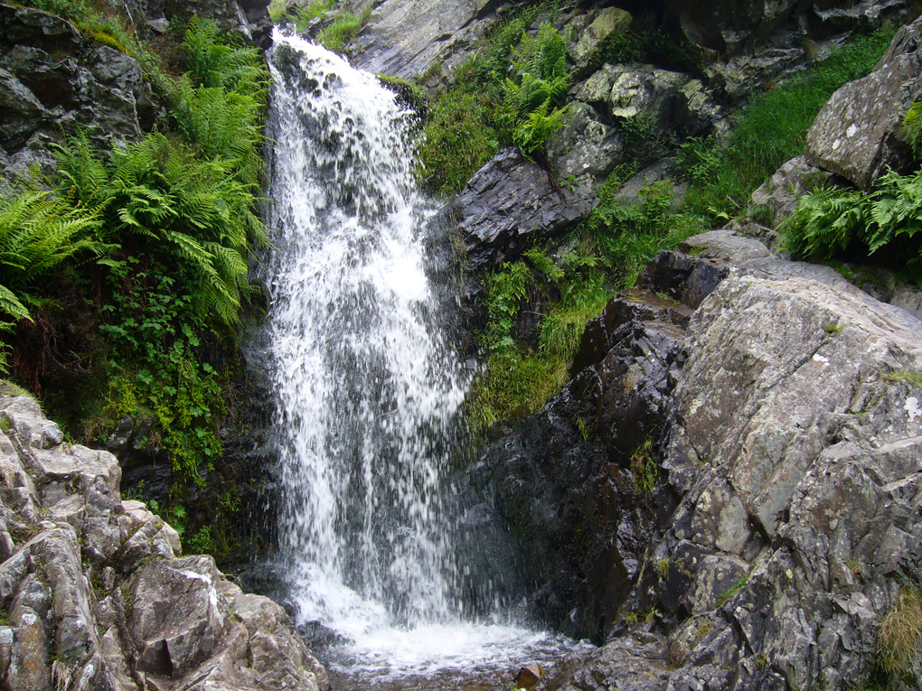 A waterfall in Cardingmill Valley, Church Stretton.