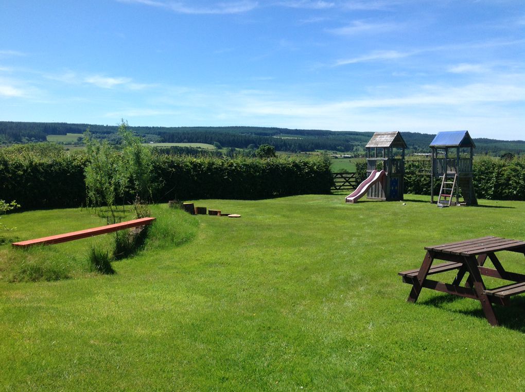 obstacle course in a garden