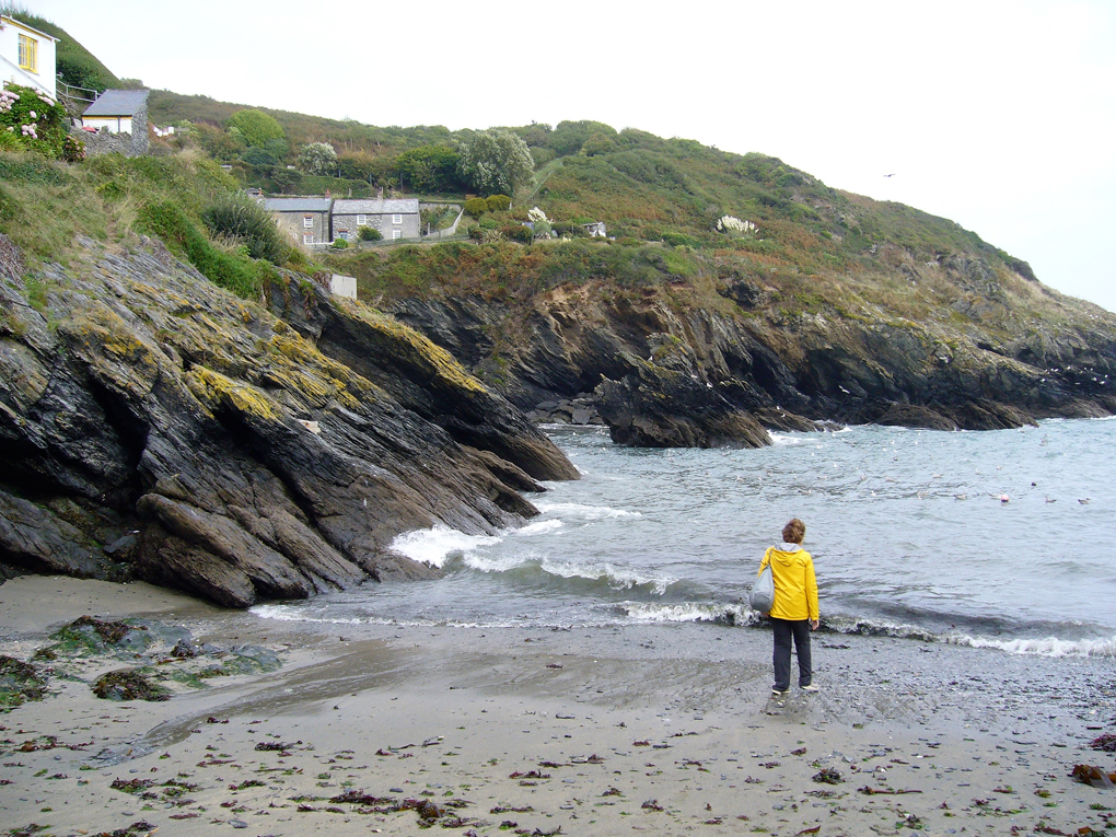 Looking at the sea in Portloe harbour.