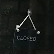 outside of a closed coffee shop