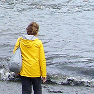 Looking at the sea in Portloe harbour.