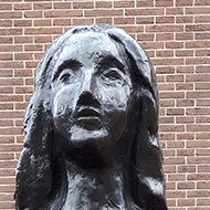 A statue of Anne Frank