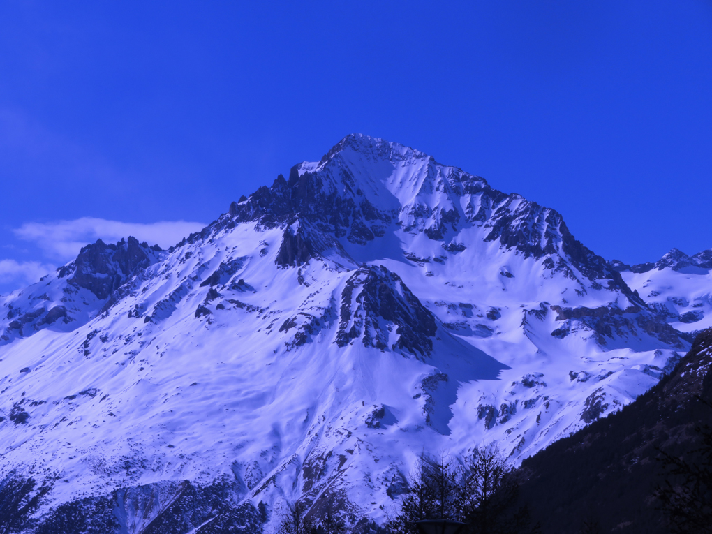 Shot of a Mountain in the Southern Alps ski resort of Val cenis fills the frame