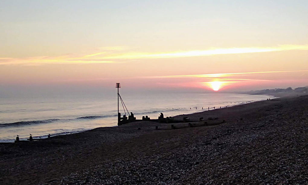 Sun setting over Bognor Regis seafront