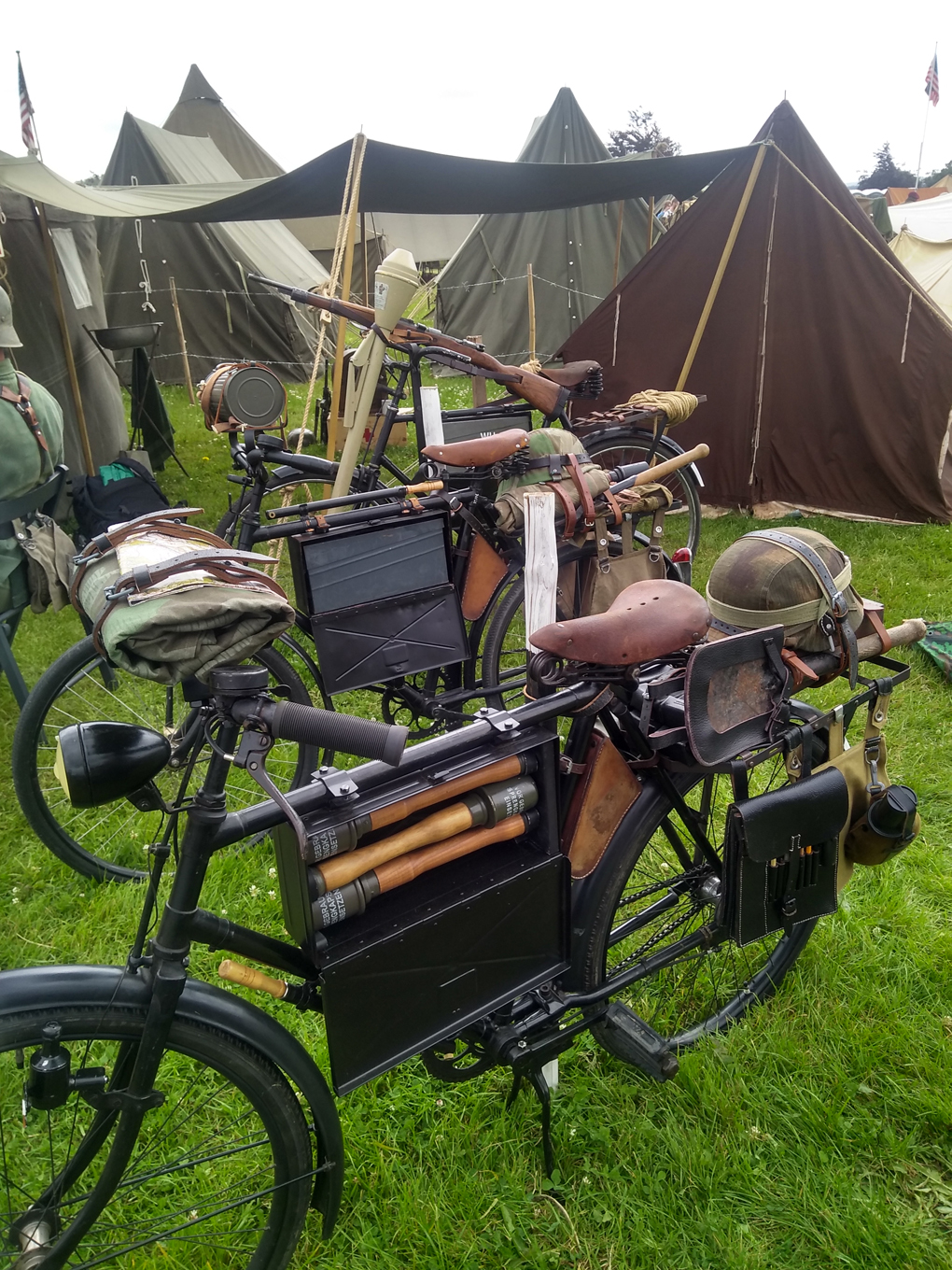 Fully kitted out WWII era military bicycles