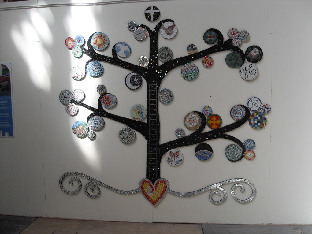 a mosaic image of a tree