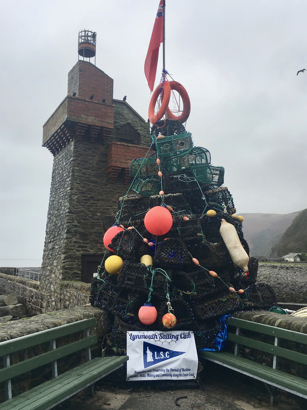 Christmas tree fashioned from lobster pots