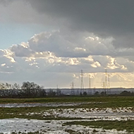 A view across Elmley Nature Reserve towards the Sheppey Crossing