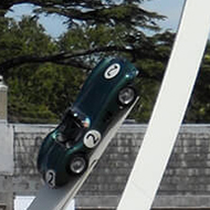Gerry Judah's 2019 Goodwood 'Festival of Speed' central feature, in position between the front of Goodwood House and the edge of the Goodwood Motor, West Sussex, England