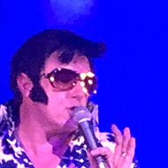 Elvis impersonator on stage in Brighton.