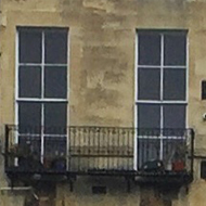 The backs of 7 Georgian terraces, with almost 100 different windows scattered around.