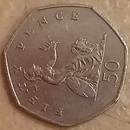 50p coin tails up