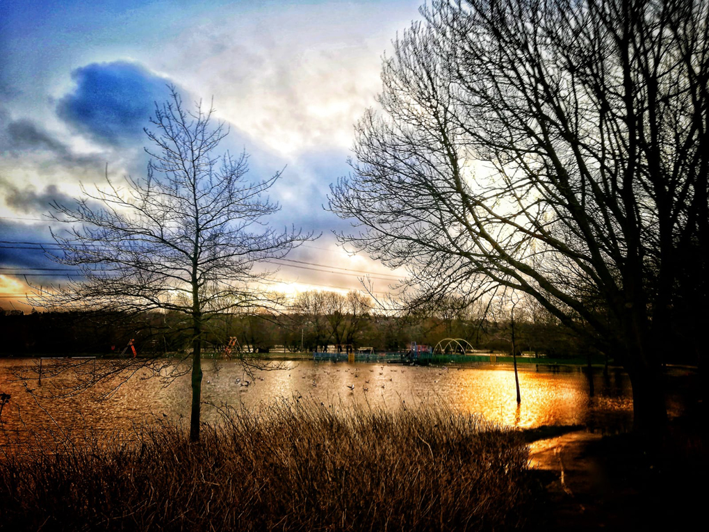 Flooded park with children play area