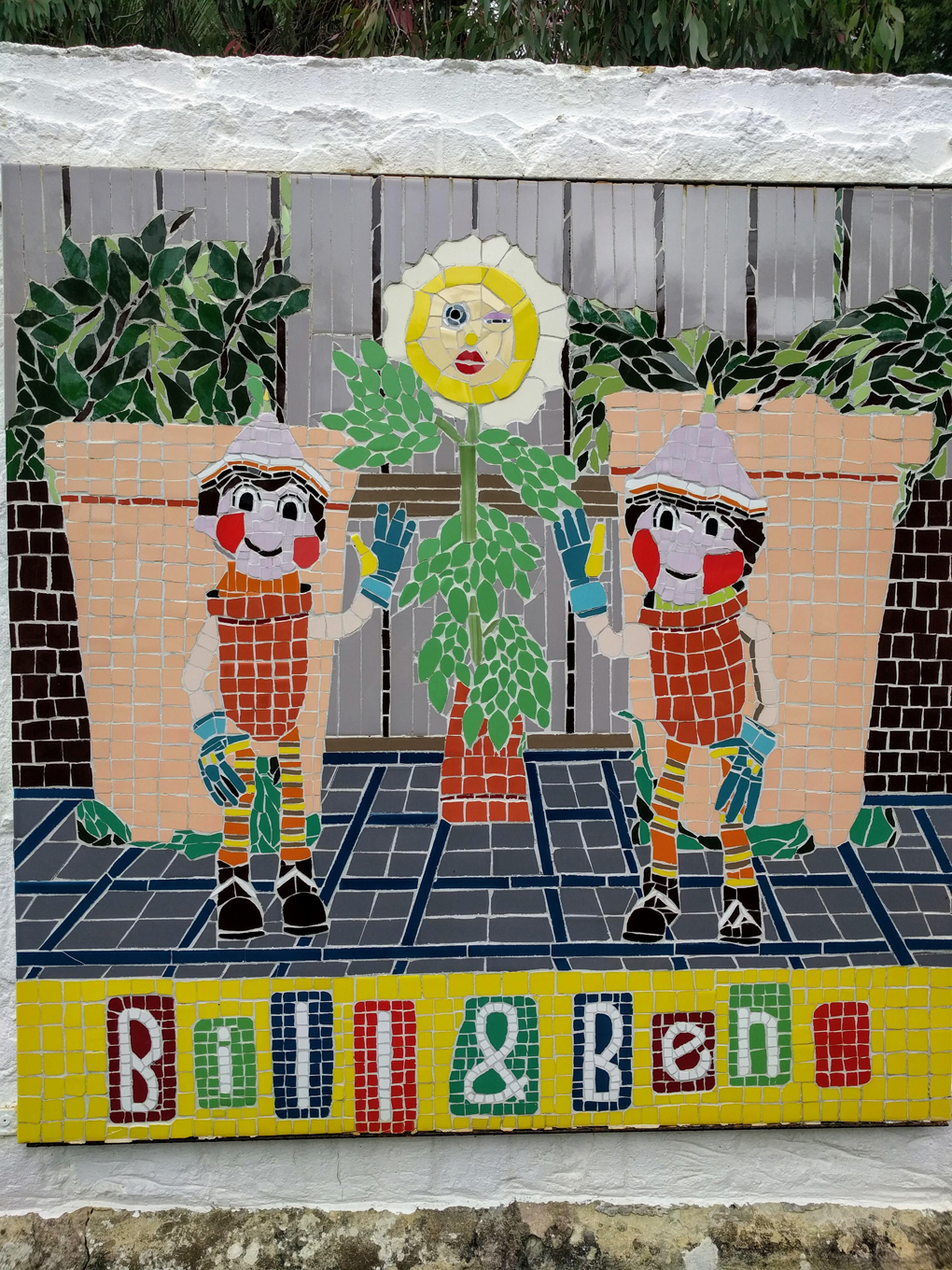 A mosaic of Bill and Ben from the old TV programme.