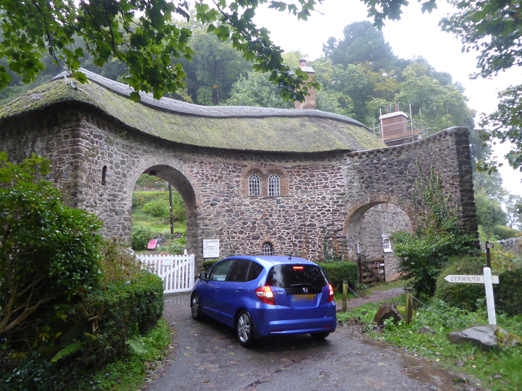 Thatched building on private toll road in Exmoor