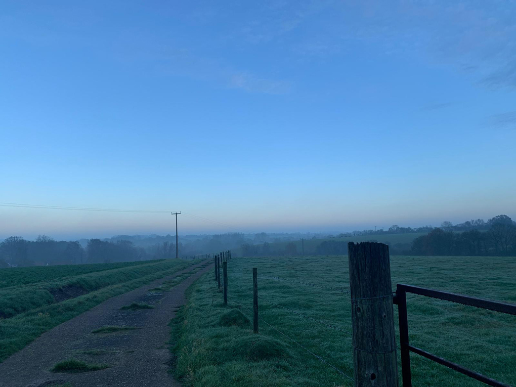 path through fields into the distance