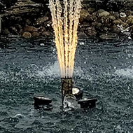 Water feature at a crematorium.