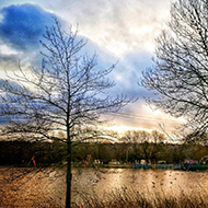 Flooded park with children play area