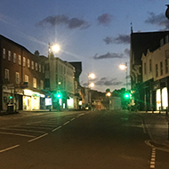 High Street in dorking at 8pm not a car or person in sight