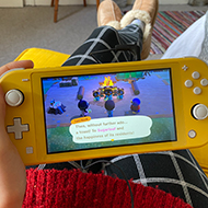 Playing Animal Crossing on a Nintendo Switch Lite