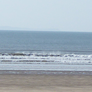 View of the sea from sand dunes