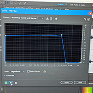 visualised FFT filter in an audio editing program