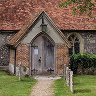 A small village church which looks suspciously similar to the one from The Vicar Of Dibley.